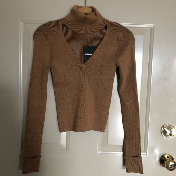 Forever 21 Ribbed Sweater Camel & Black. - Picture 5 of 11